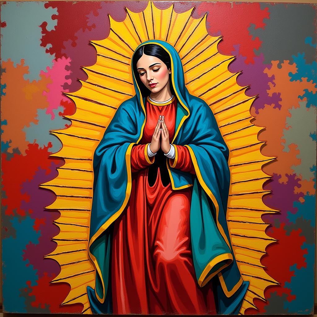 Modern Artistic Interpretation of Our Lady of Guadalupe