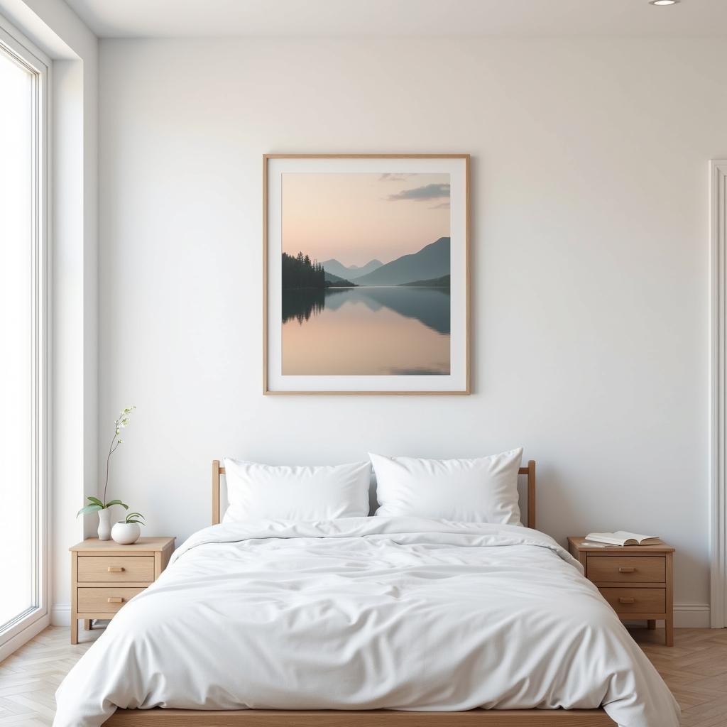 Oversized Art Print Above a Bed