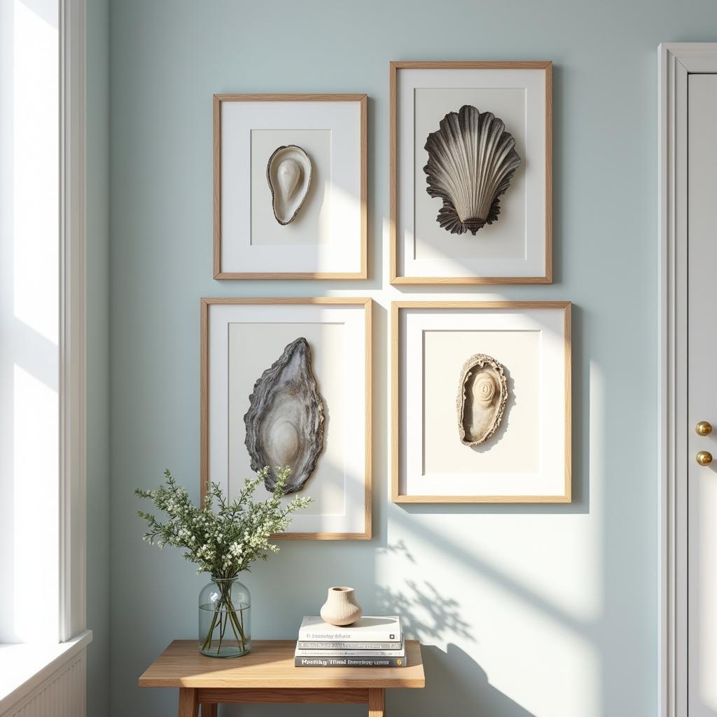 Oyster Shell Art Prints for Coastal Decor