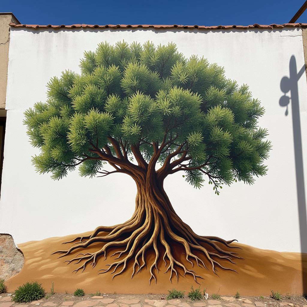 Palestinian Olive Tree Wall Art Depicting Connection to Land