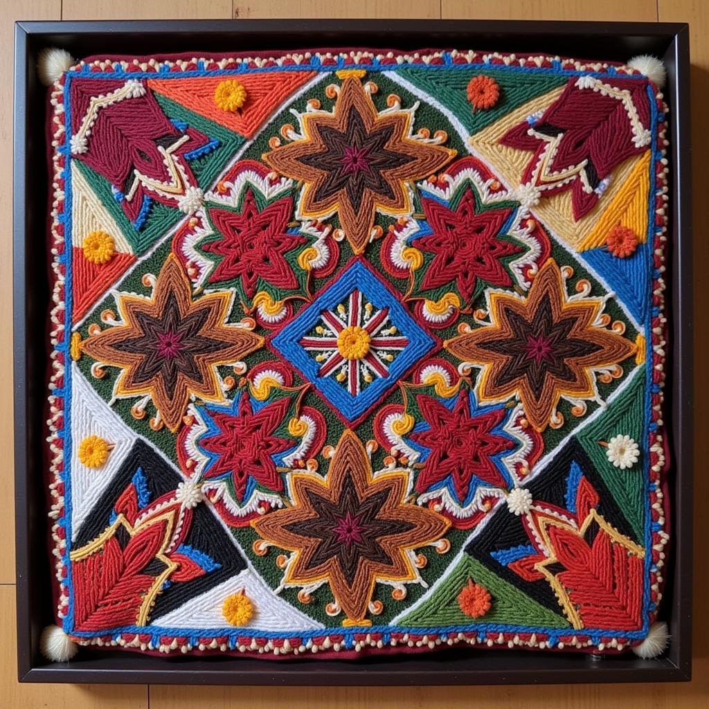 Traditional Palestinian Tatreez Embroidery Wall Hanging