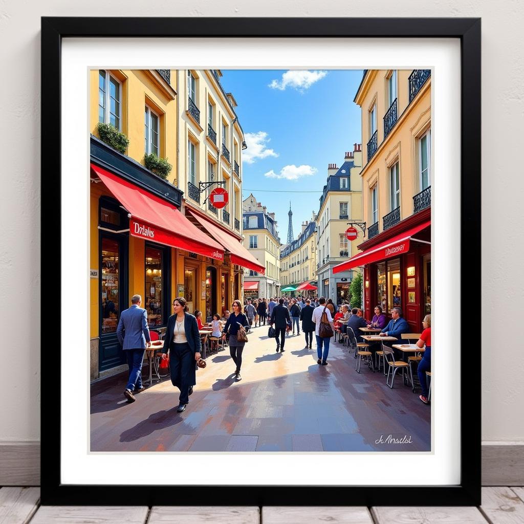 Paris Street Scene Framed Art