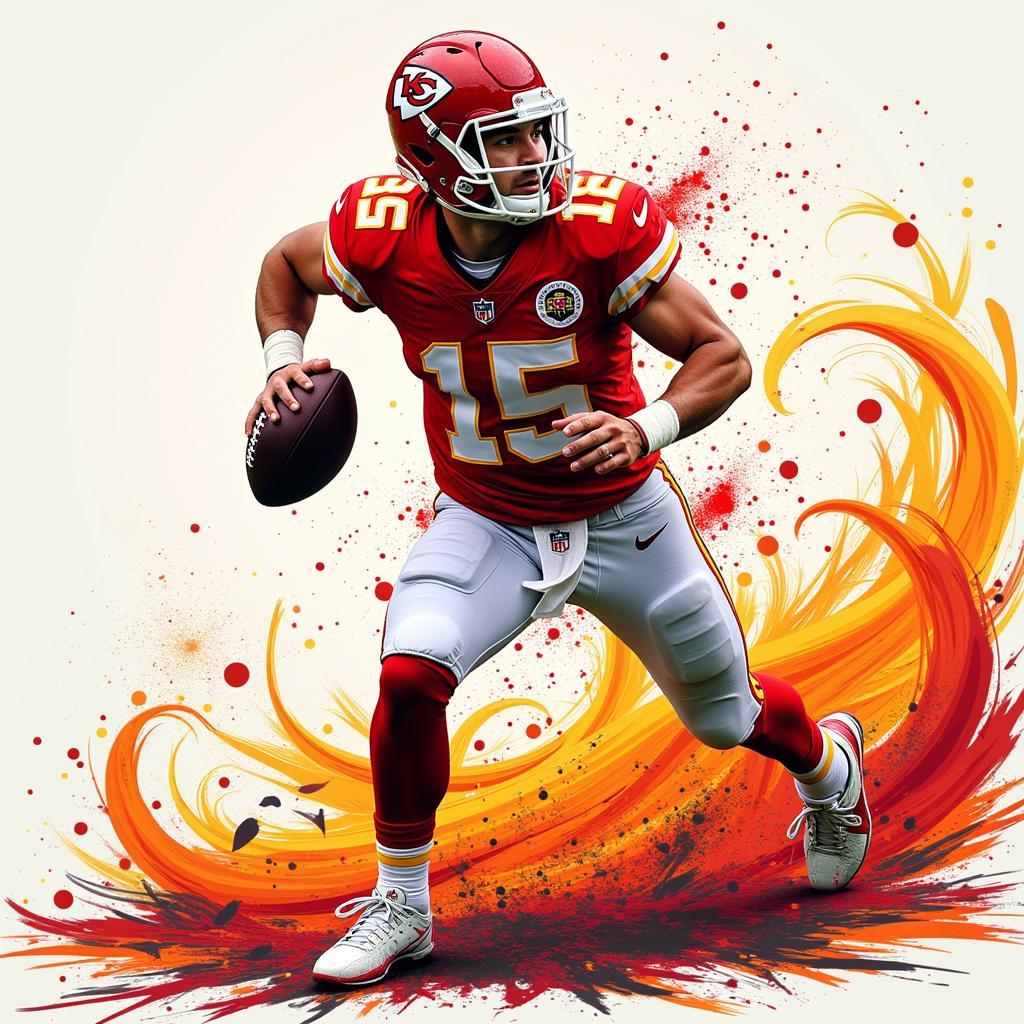 Patrick Mahomes Abstract Art: Dynamic Lines