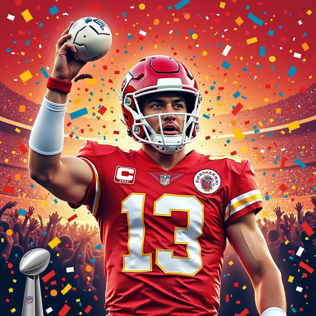 Patrick Mahomes Super Bowl Celebration Art