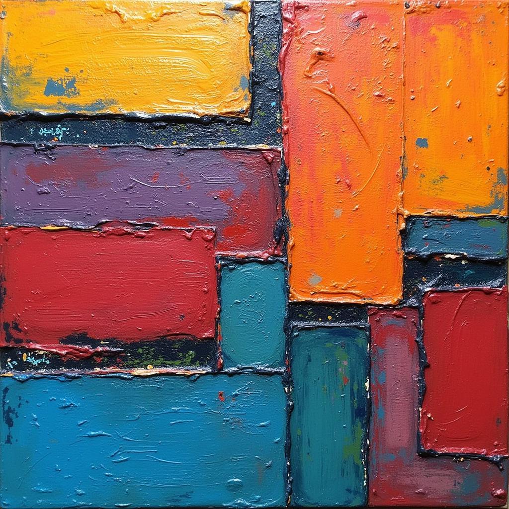 Paul Erling Johnson Abstract Painting with Vibrant Colors