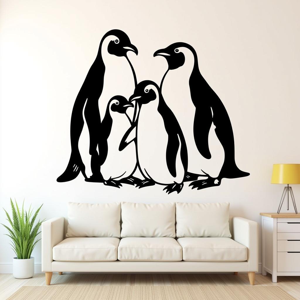 Penguin Family Wall Sticker Decal