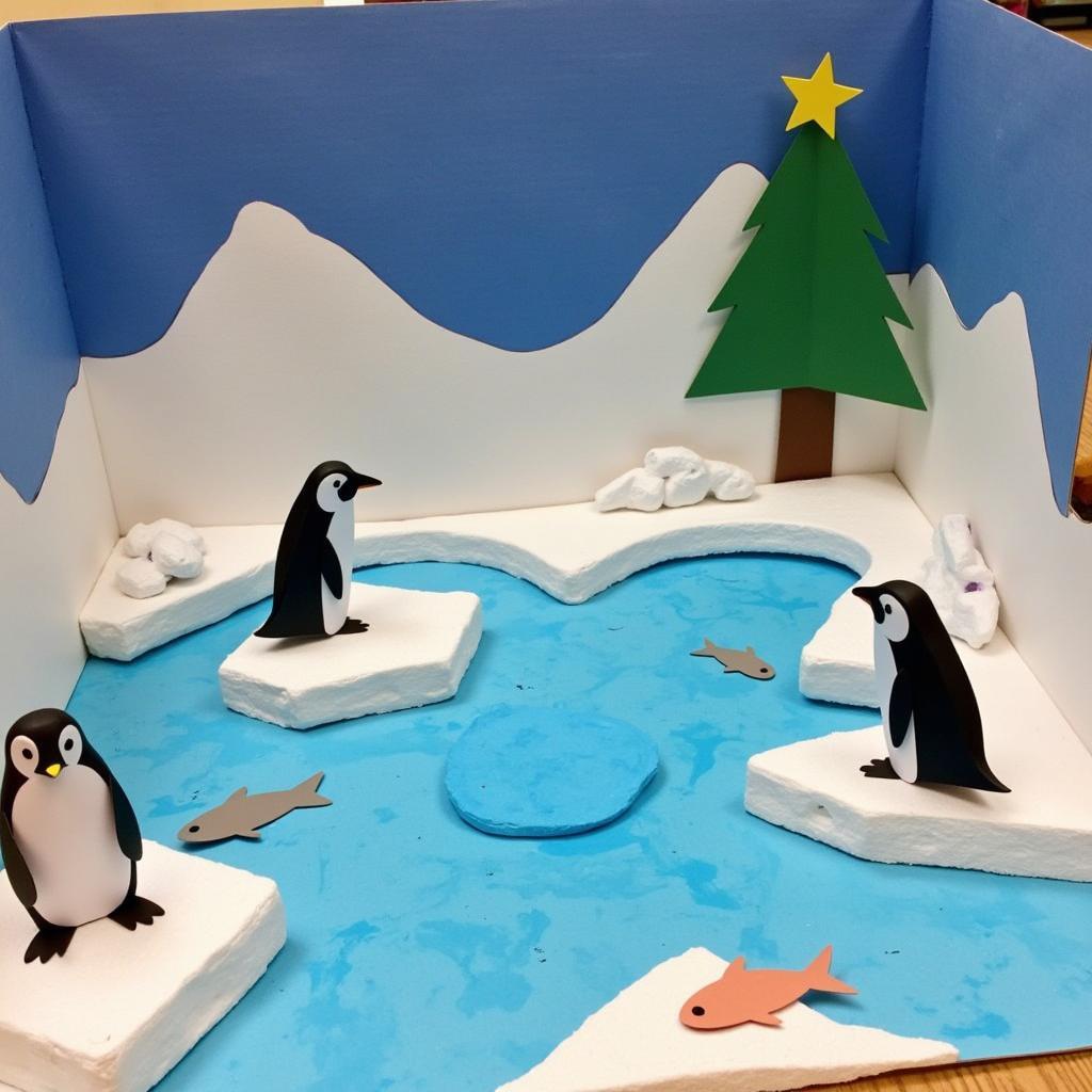 Penguin Habitat Art Project for Preschool