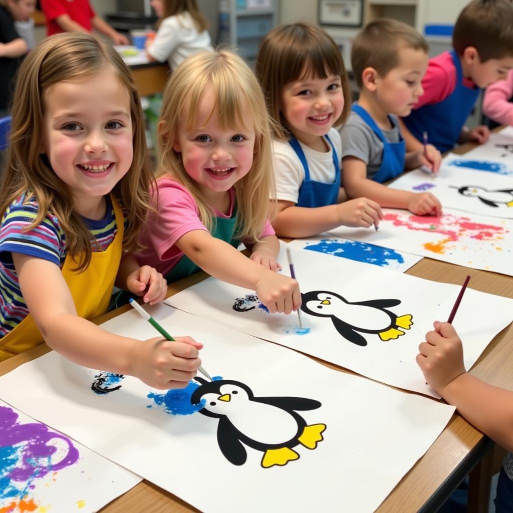 Penguin Painting Preschool Art Activity