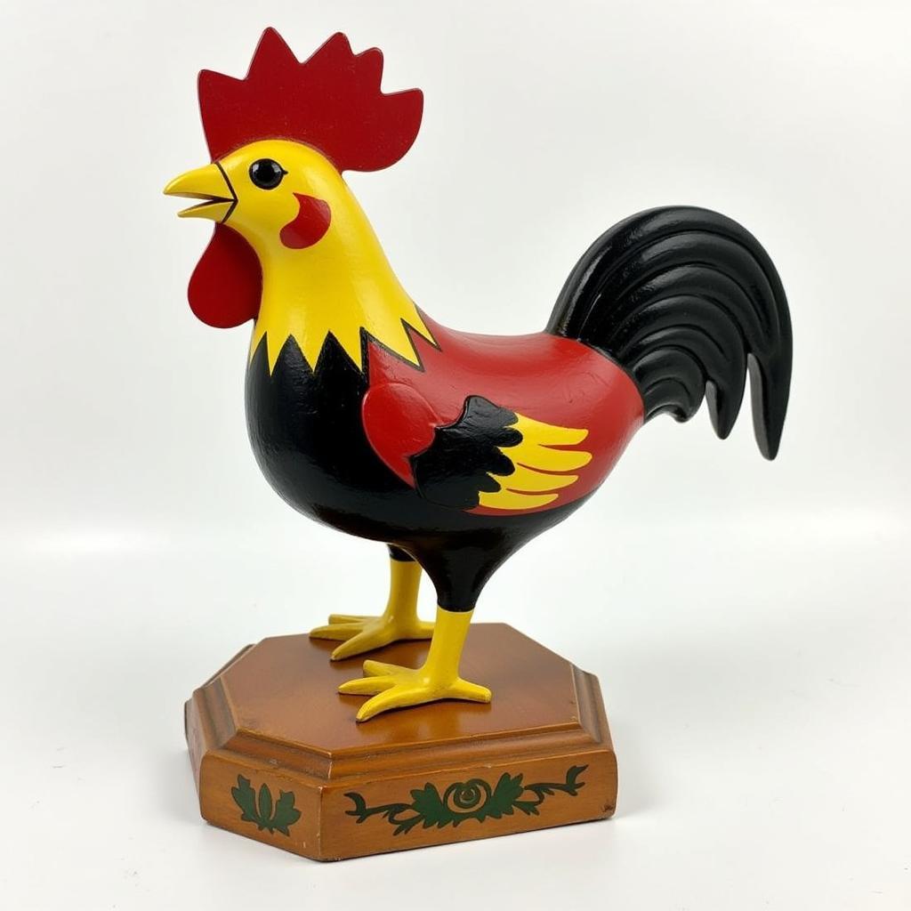 Pennsylvania Dutch Folk Art Chicken Wooden Sculpture