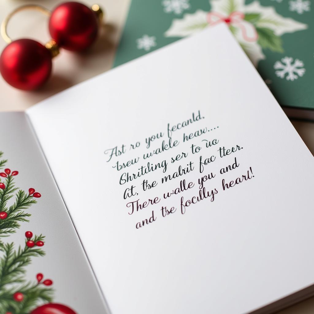 Personalized Art Xmas Cards: Handwritten Message