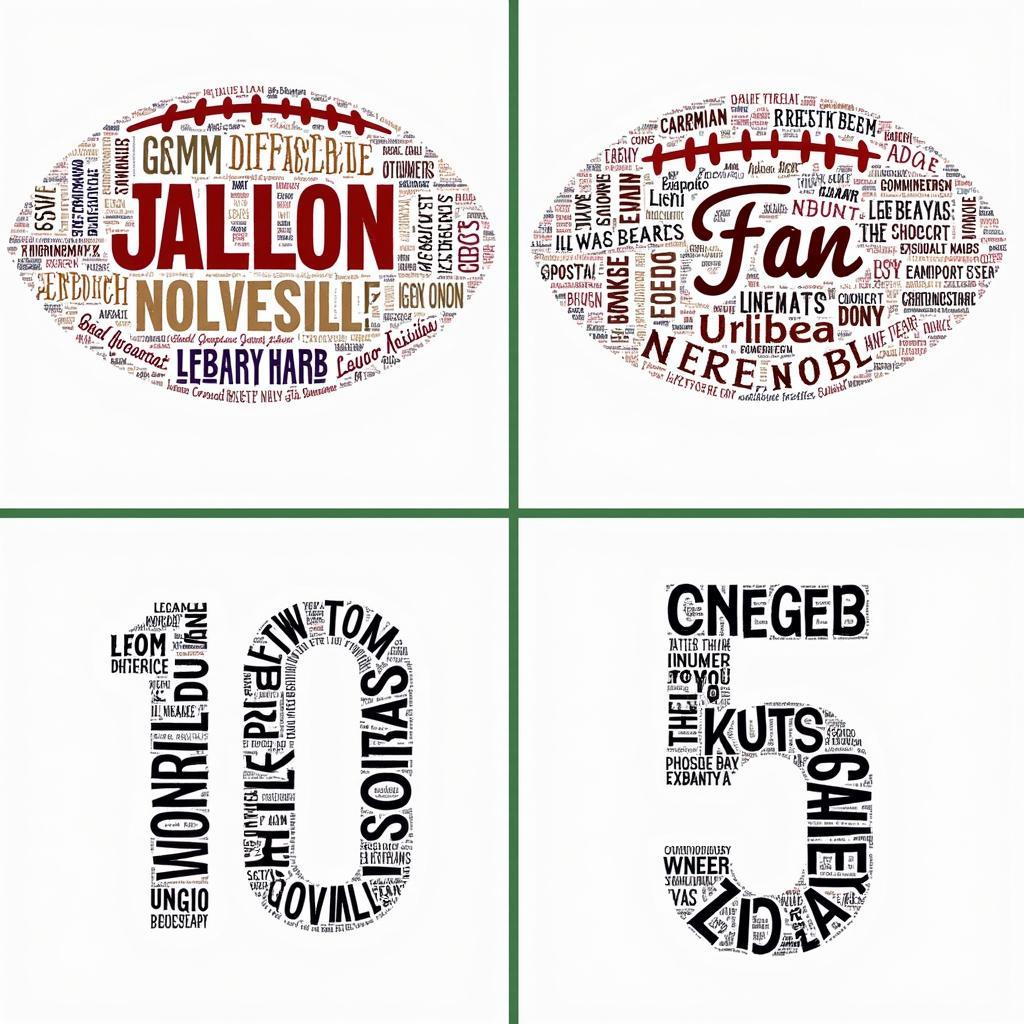 Personalized Football Word Art Ideas