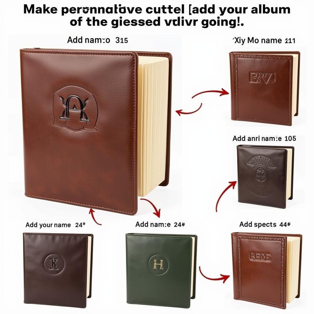 Personalized Art Leather Album with Embossed Initials