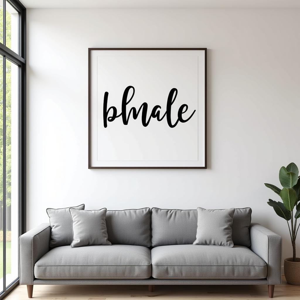 Personalized name wall art adds a unique touch to a modern living room