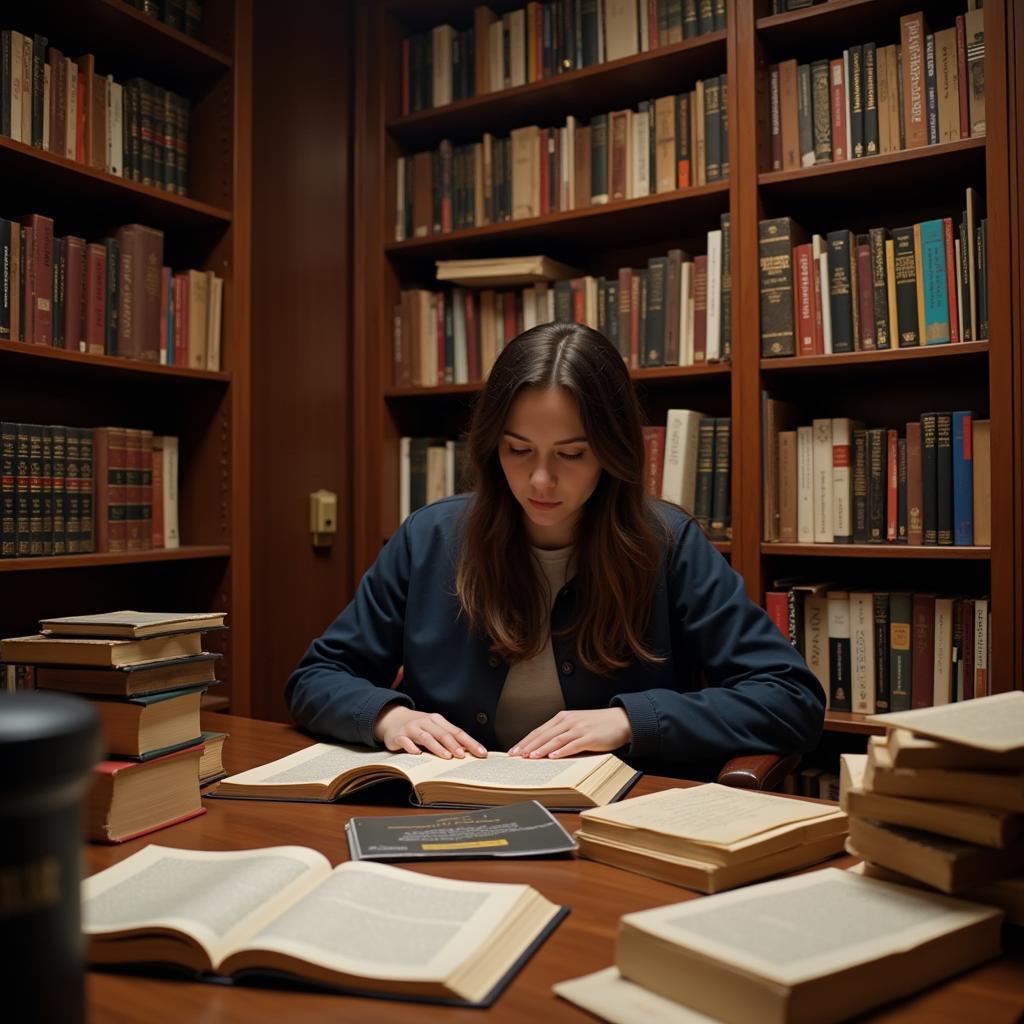 PhD Art History Student Researching in Library Archives