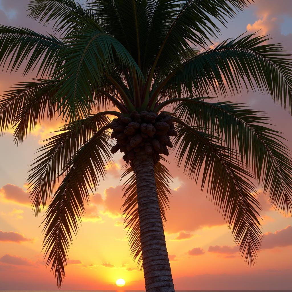 Photorealistic Palm Tree Digital Painting