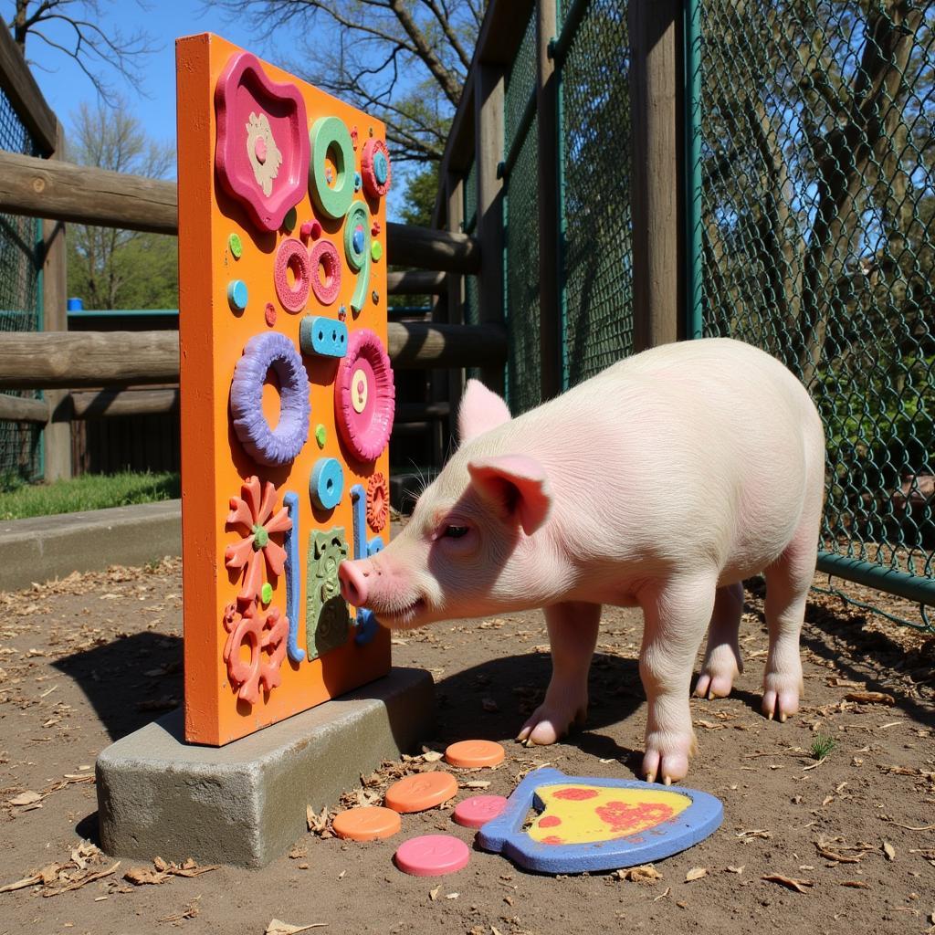 Pig Interactive Art Installation in Zoo