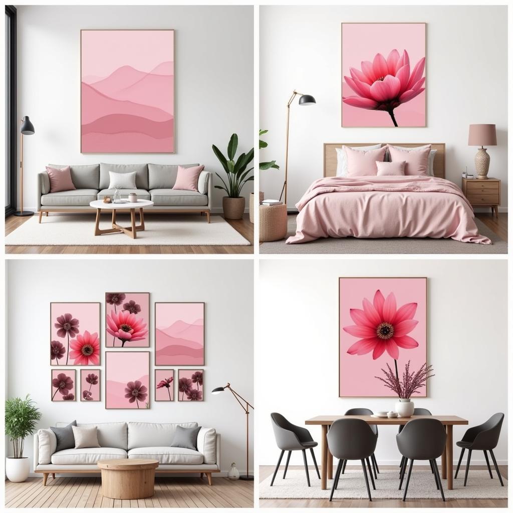 Pink Canvas Art in Interior Design