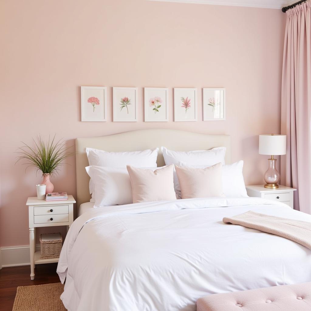 Pink and White Bedroom Decor