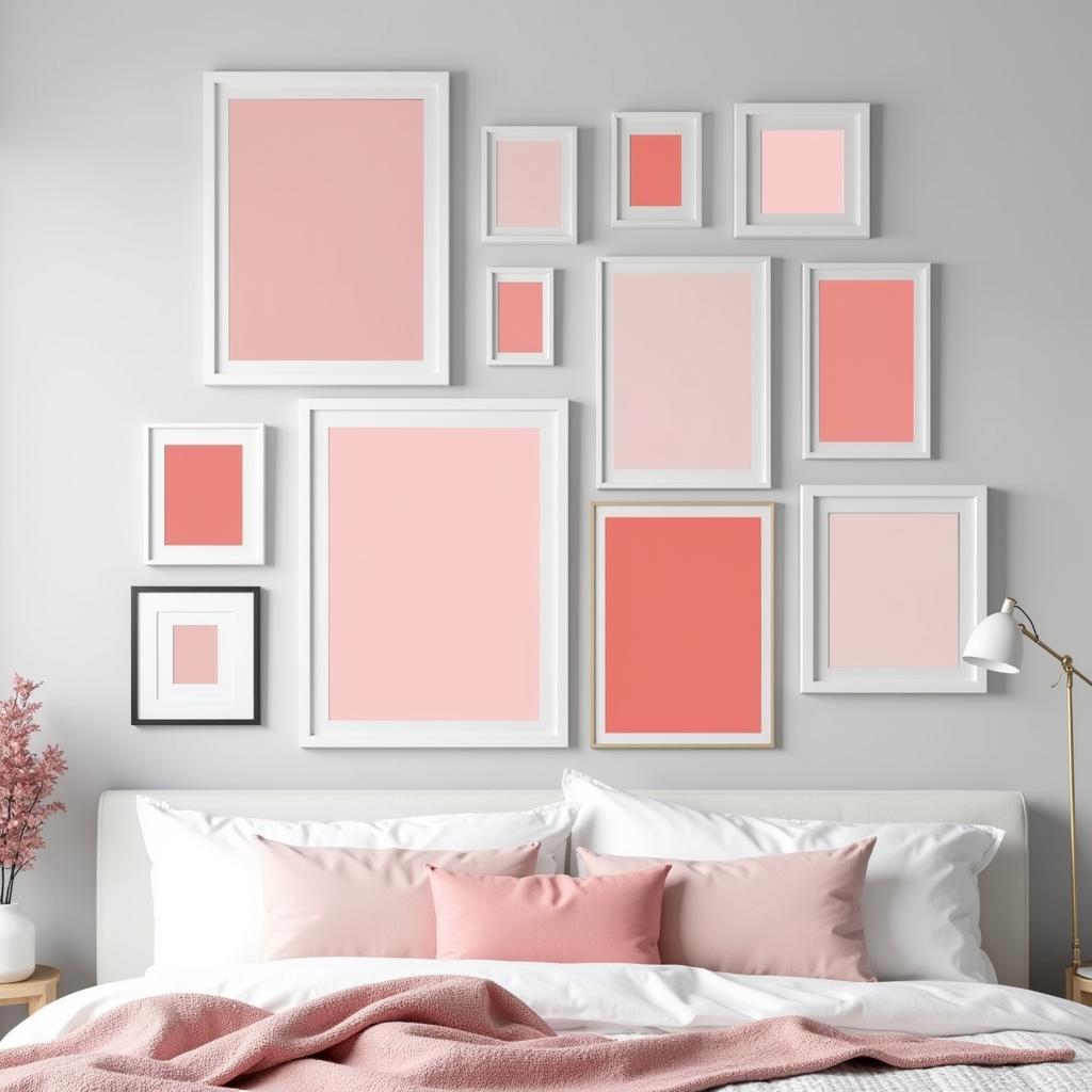 Pink and White Gallery Wall