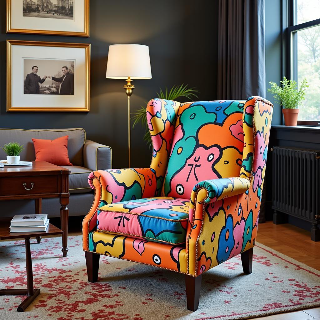 Pop Art Armchair in an Eclectic Room