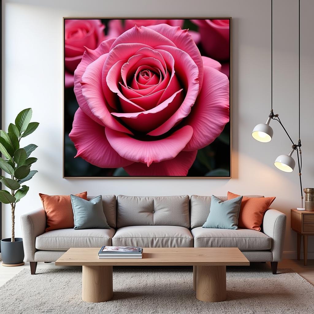 Pop Art Rose in Modern Interior Design