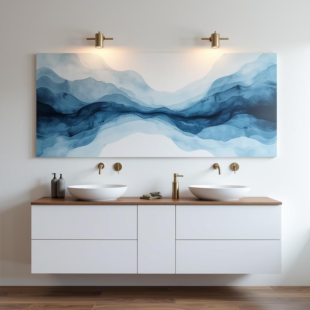 Porcelain Wall Art in a Modern Bathroom