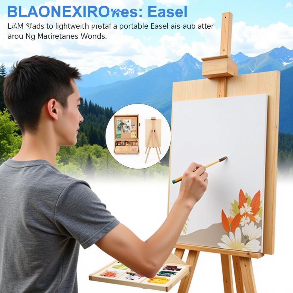 Artist Painting with a Portable Art Box Easel in a Scenic Outdoor Location