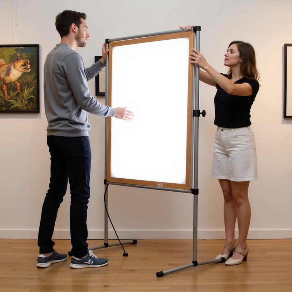 Portable Light Stand for Glass Art Exhibitions