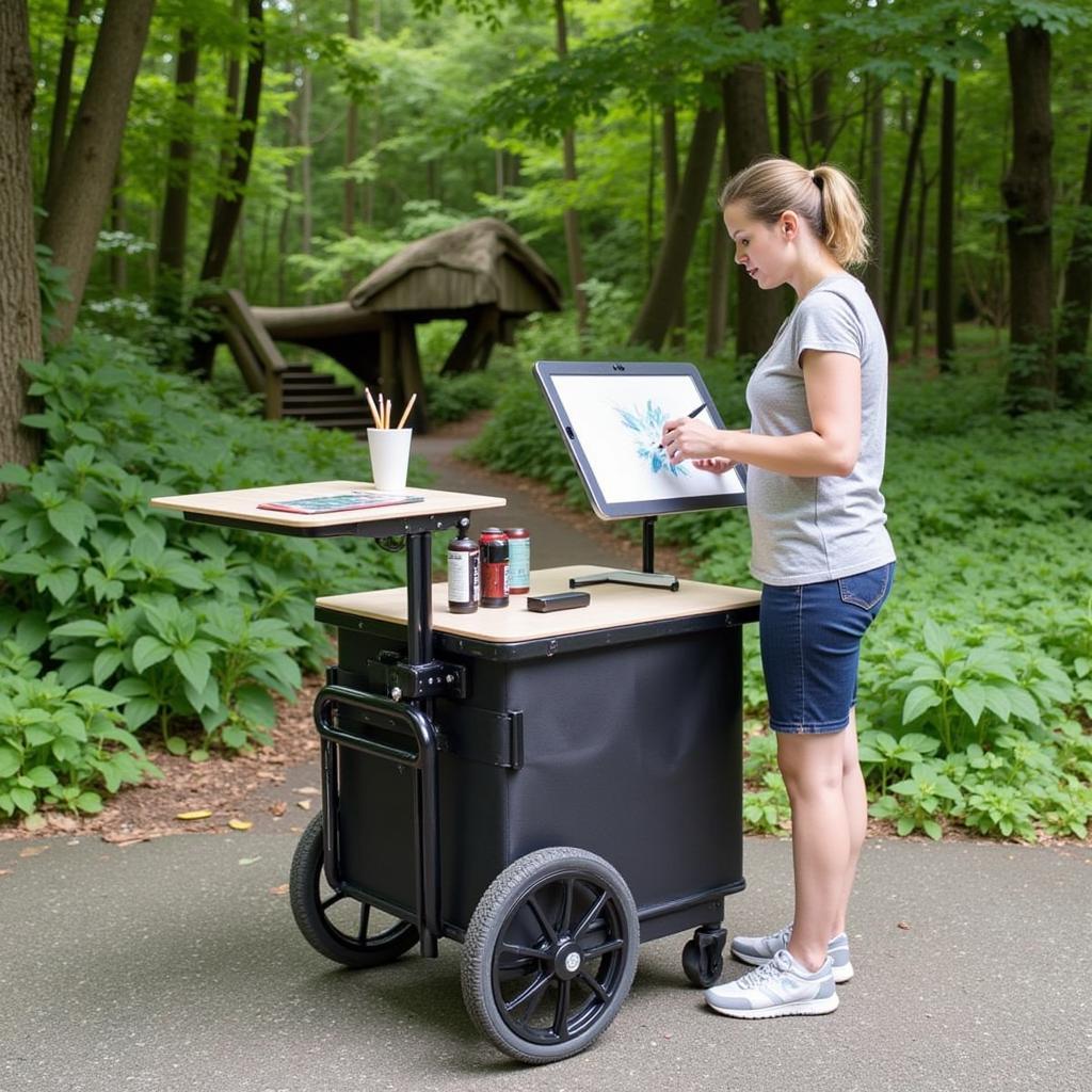 Portable Taboret Art Cart for a Mobile Studio