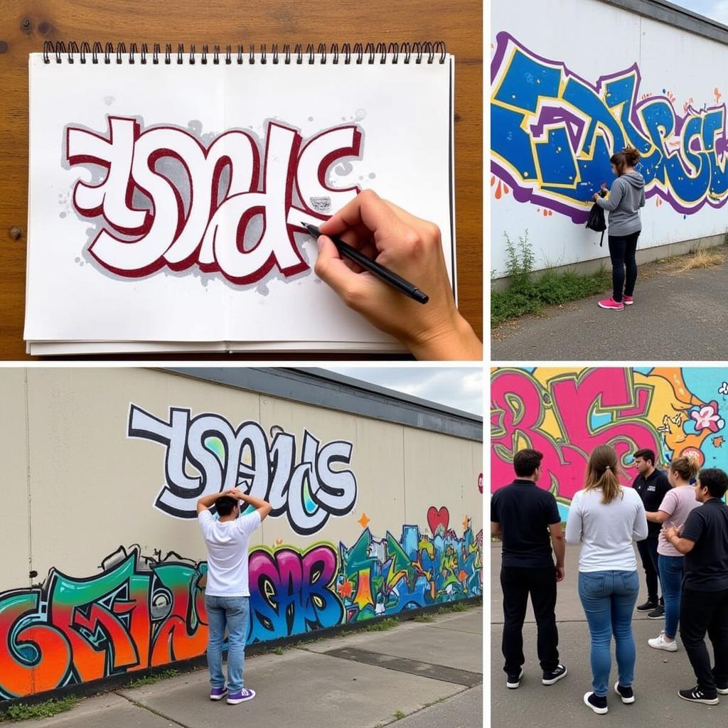 Practicing Graffiti Art Skills