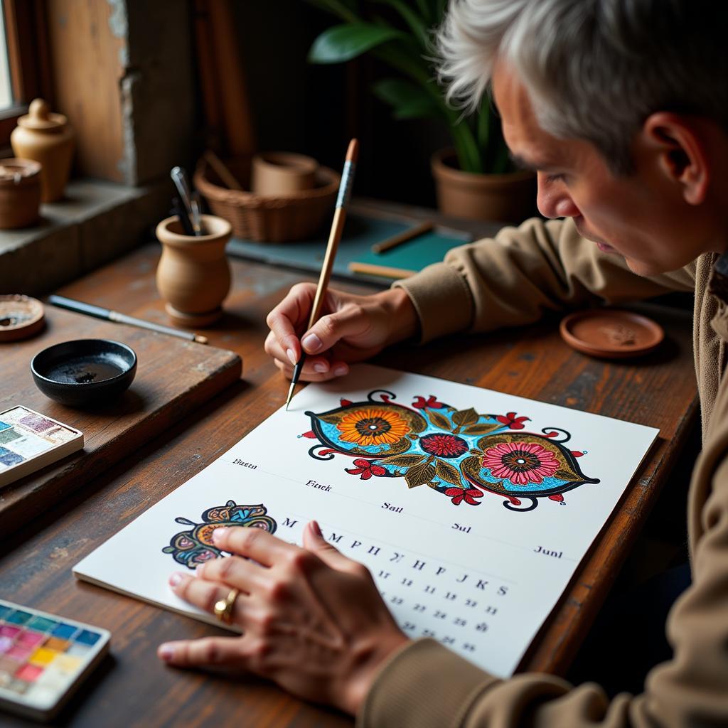 Preserving folk art traditions through calendars