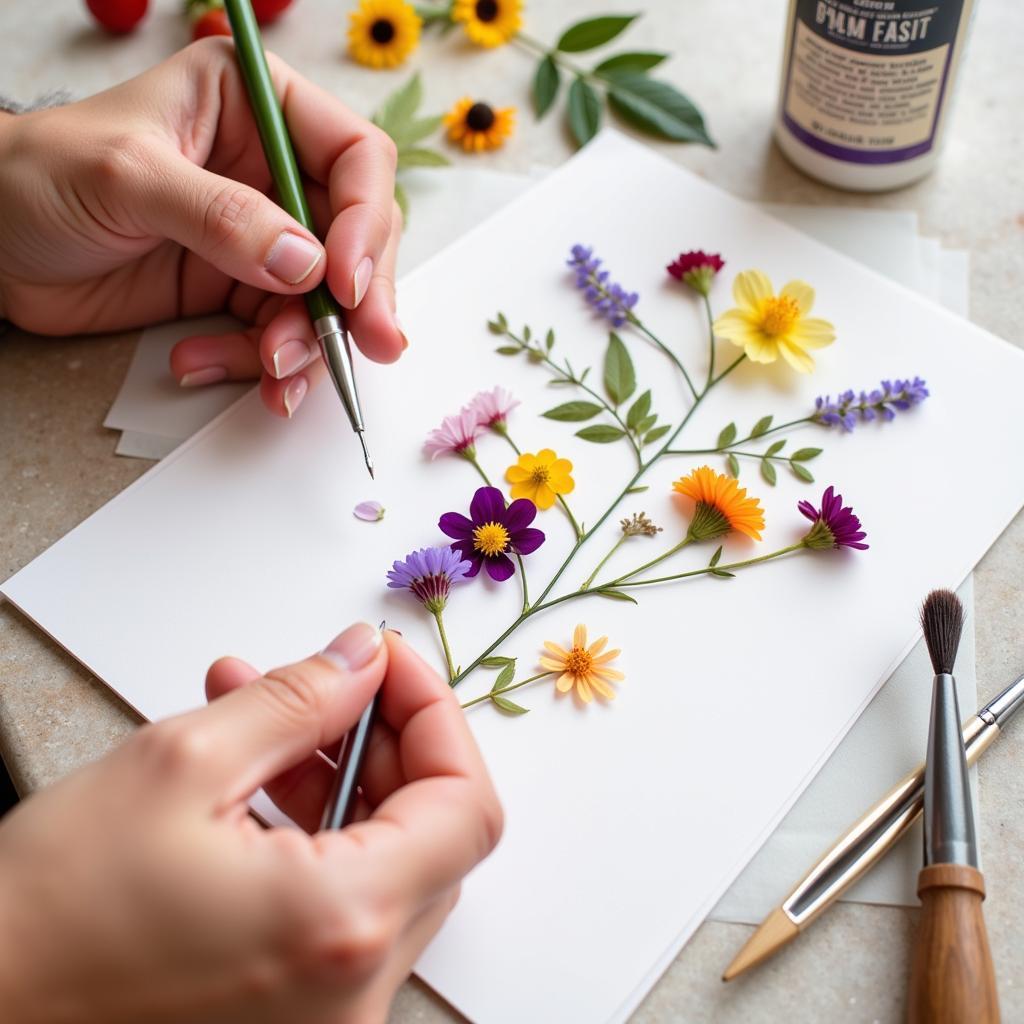 Preparing Pressed Flowers for Framing