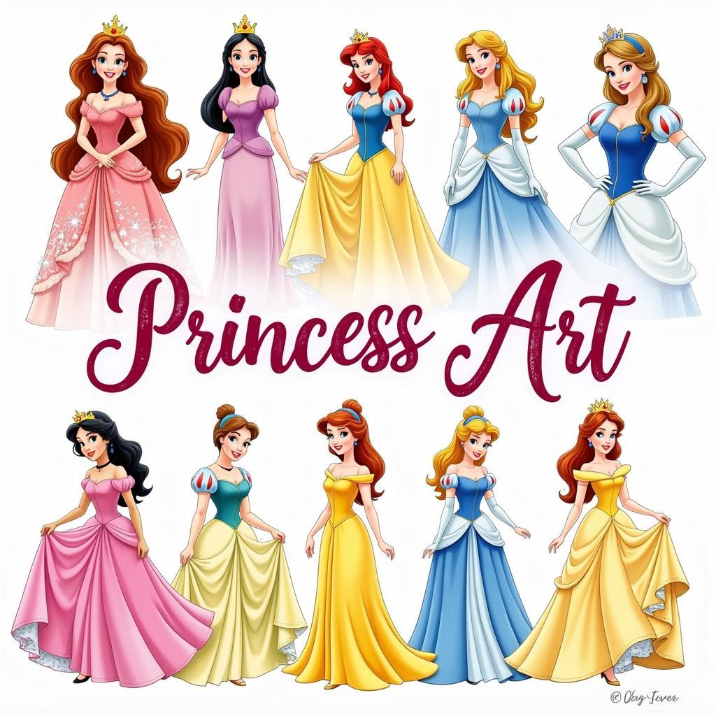 Variety of Princess Art Styles