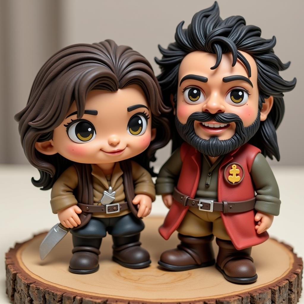 Clay Sculpture of Fezzik and Inigo Montoya