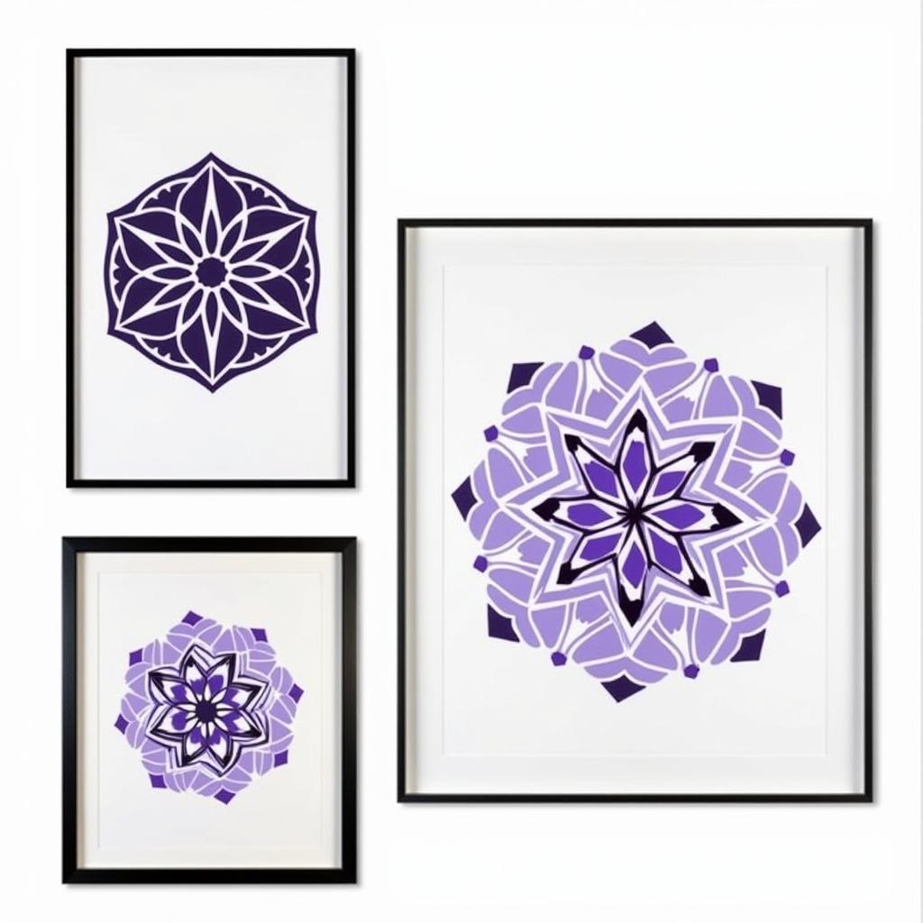 Purple and Black Geometric Wall Art