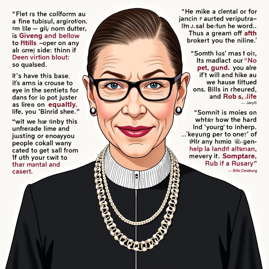 Digital Illustration of RBG with Inspirational Quotes