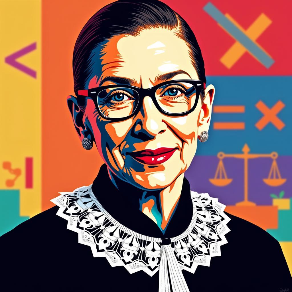 Pop Art Portrait of Ruth Bader Ginsburg