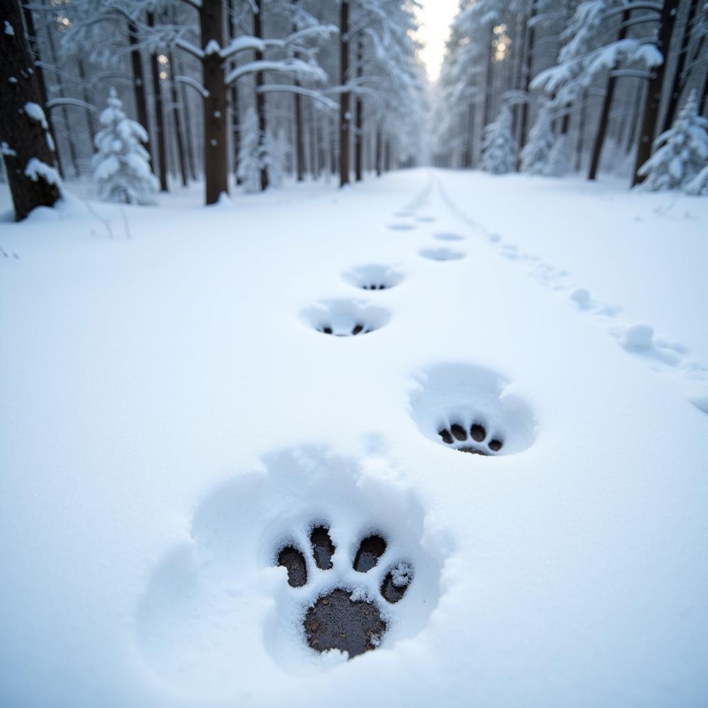 Reading Animal Tracks in Winter Forest