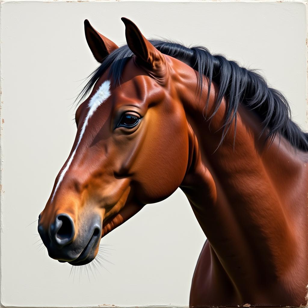 Realistic Horse Portrait Oil Painting