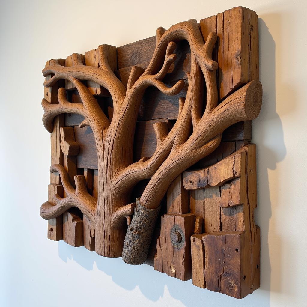 Reclaimed Wood Wall Art Sculpture 