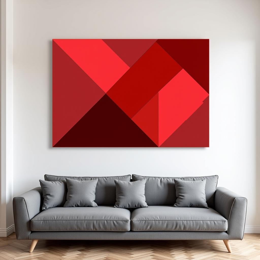 Red Geometric Contemporary Wall Art