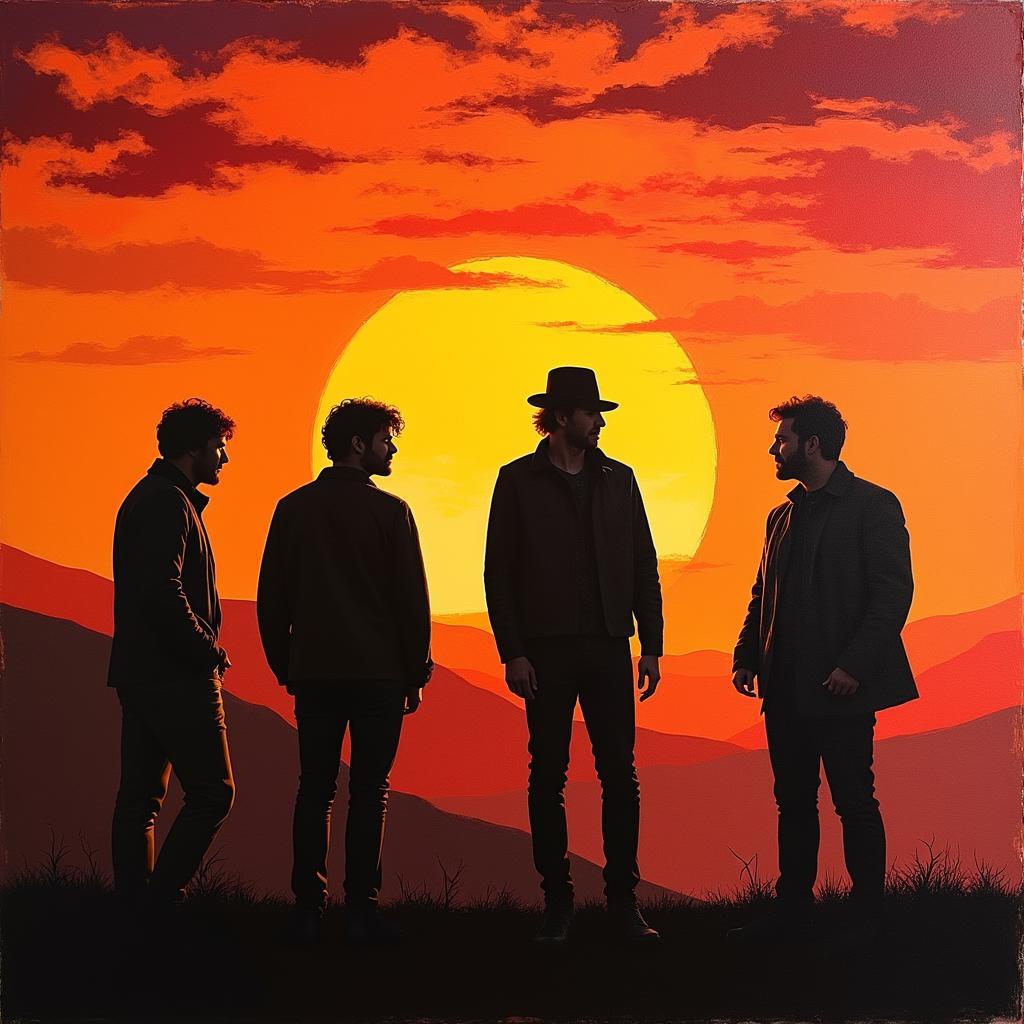 Red Hot Chili Peppers California Sunset Painting