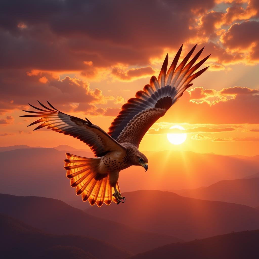 Red Tail Hawk in Flight Digital Art