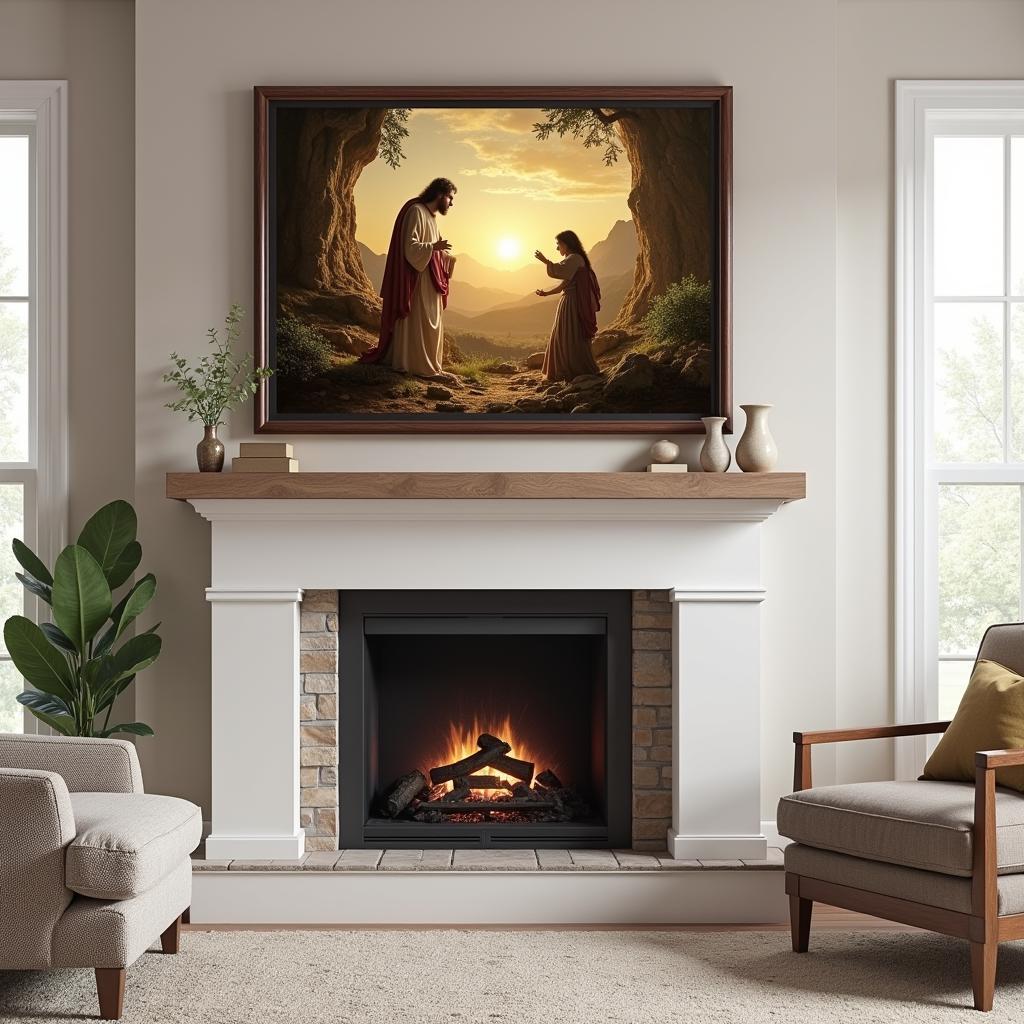 Religious Wall Art as a Focal Point in a Living Room