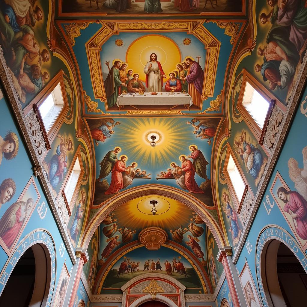 Renaissance Chapel Frescoes depicting biblical scenes