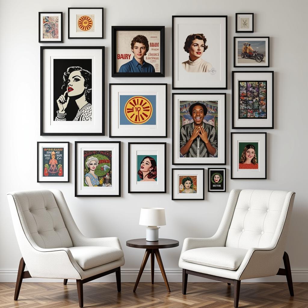 Retro Art Paintings: Gallery Wall Example