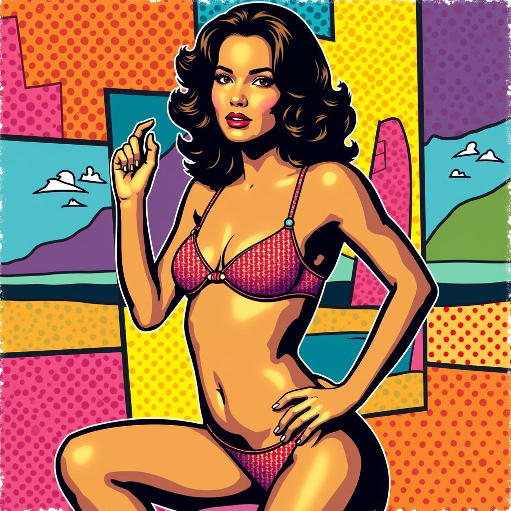 Pop Art Style Retro Bathing Suit Artwork