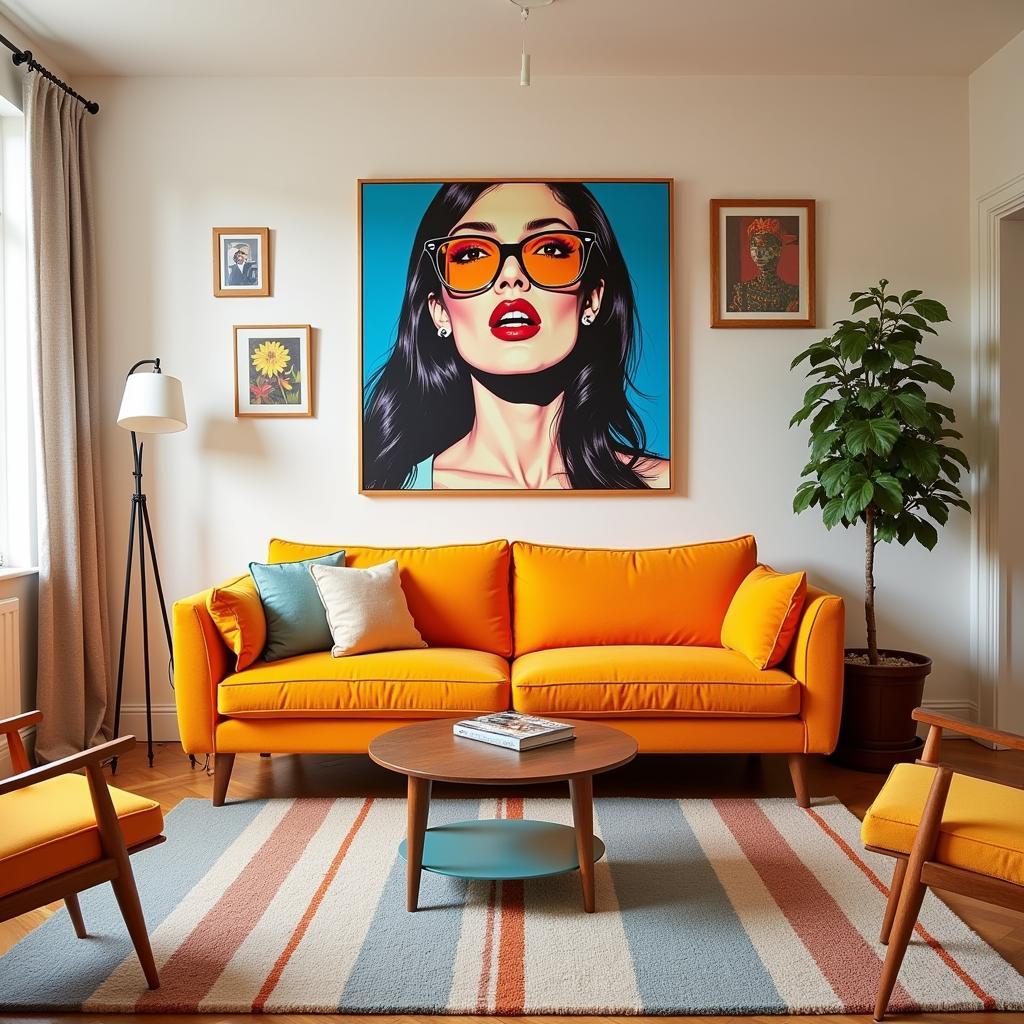 Retro Wall Art in a Pop Art Living Room