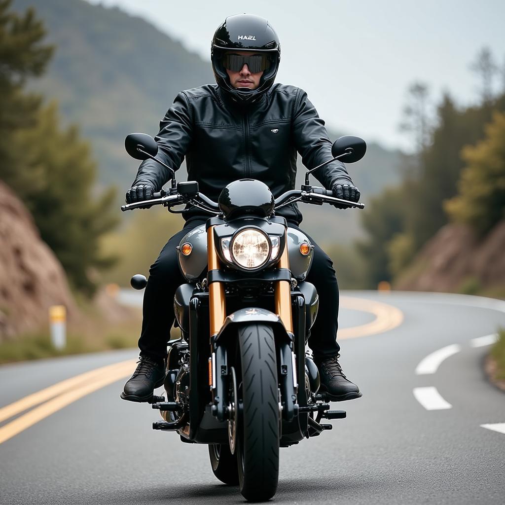 Rider Using Motorcycle Equipped with Alloy Art Stabilizer