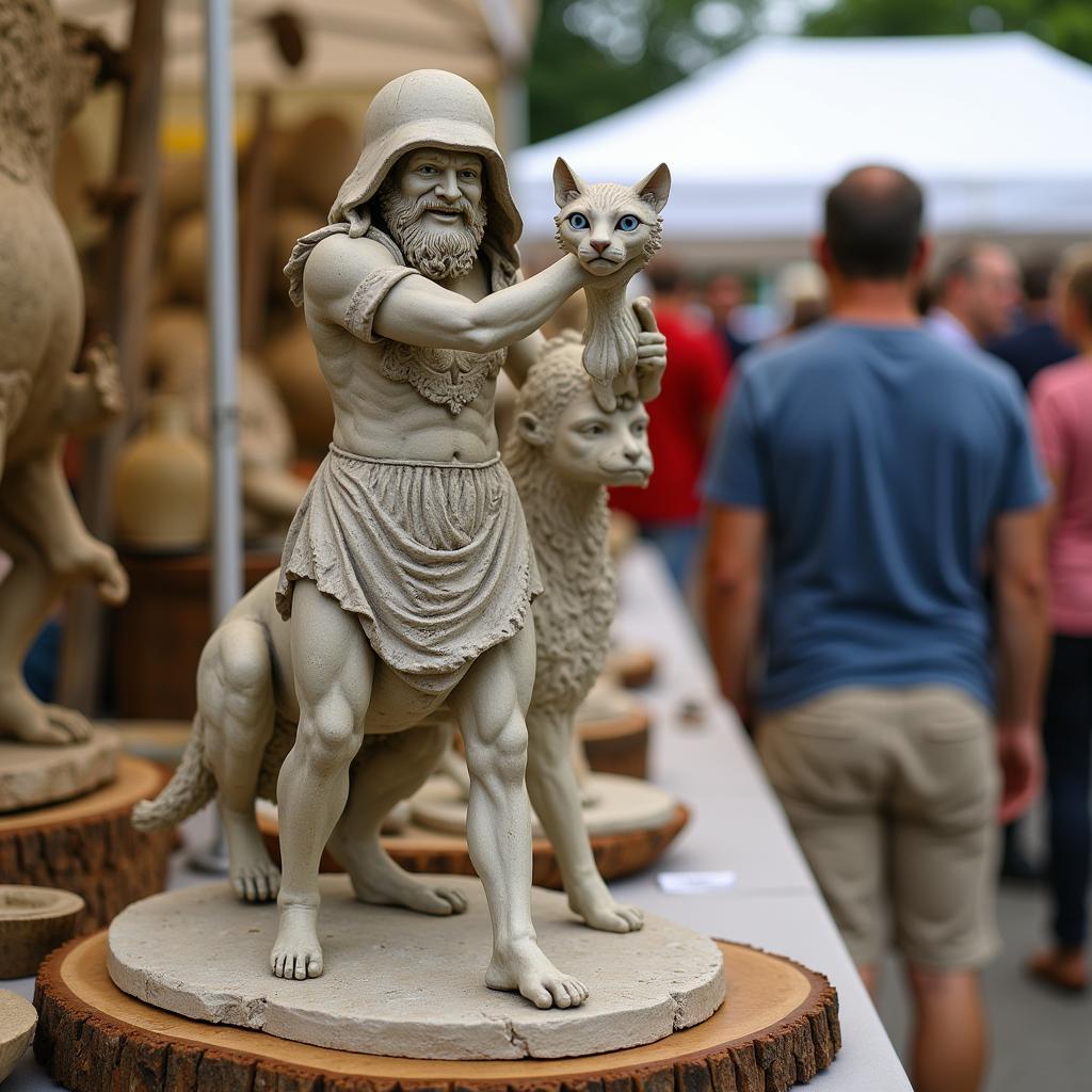 A captivating sculpture on display at the Riverwalk Art Fair